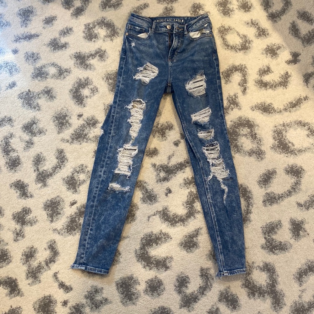 American Eagle Acid Wash Mom Jean 000 (Jeans Run Big)